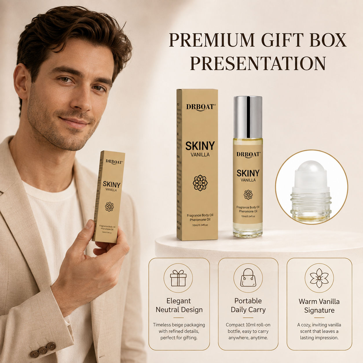 メンズ用ロールオンフレグランスオイル。肌に優しく、バニラとホ - Perfume Fragrance Oil のレビューと価格